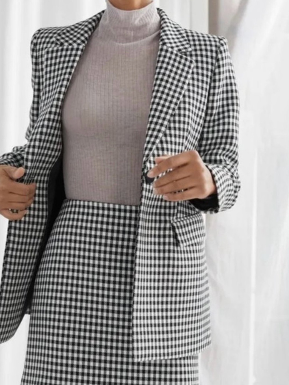 & Other Stories Tailored Gingham Blazer and Skirt